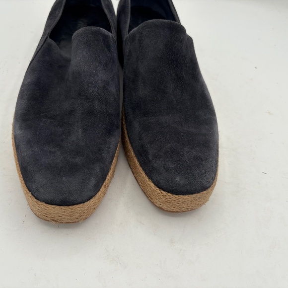 Vince Navy Blue Suede Platform Loafers Women's Size 8 Espadrille Slip On Casual - Picture 9 of 11
